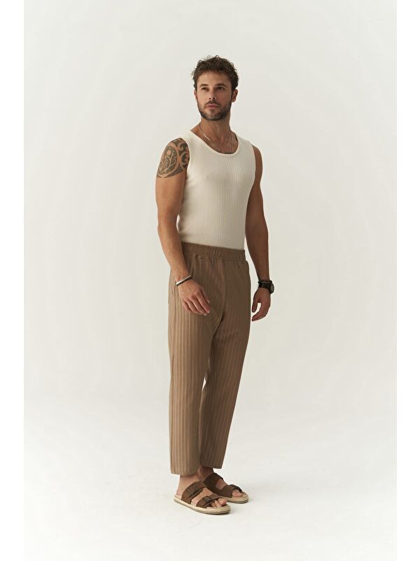Mai Collection Robin Rachel Erkek Örme Kumaş Vizon Pantolon