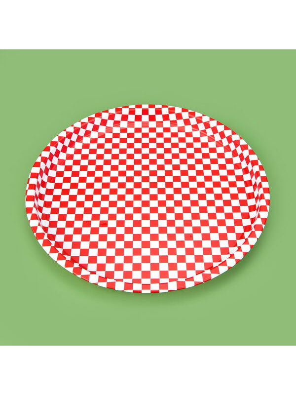 Sarkap Metal Tepsi - Kırmızı / Beyaz