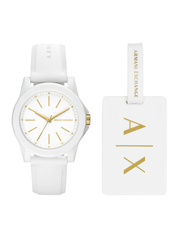 Armani Exchange AX7126 Kadın Kol Saati ve Valiz Etiketi Seti