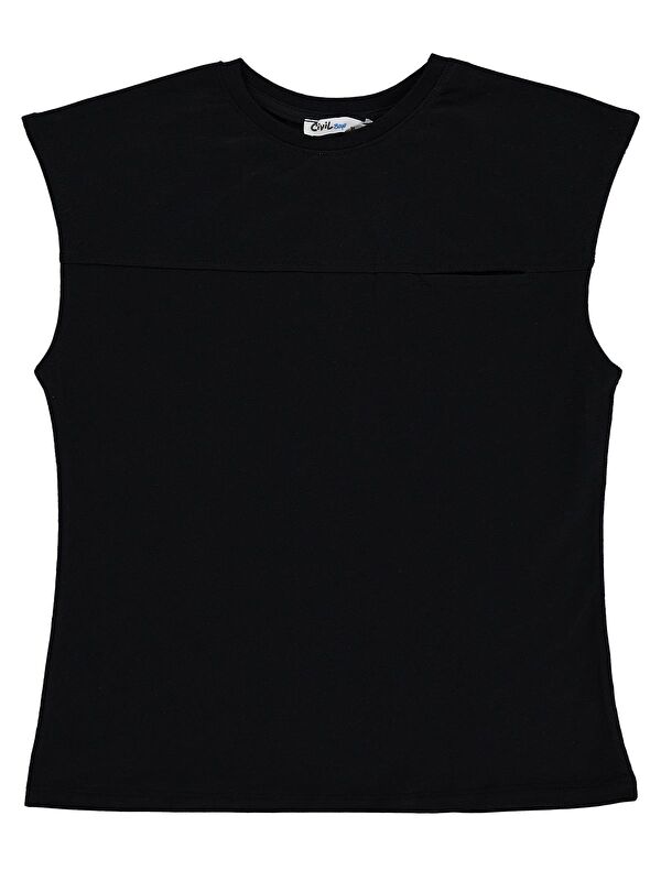 Civil Boys Basic Sıfır Kol 10-13 Yaş Tişört - Siyah