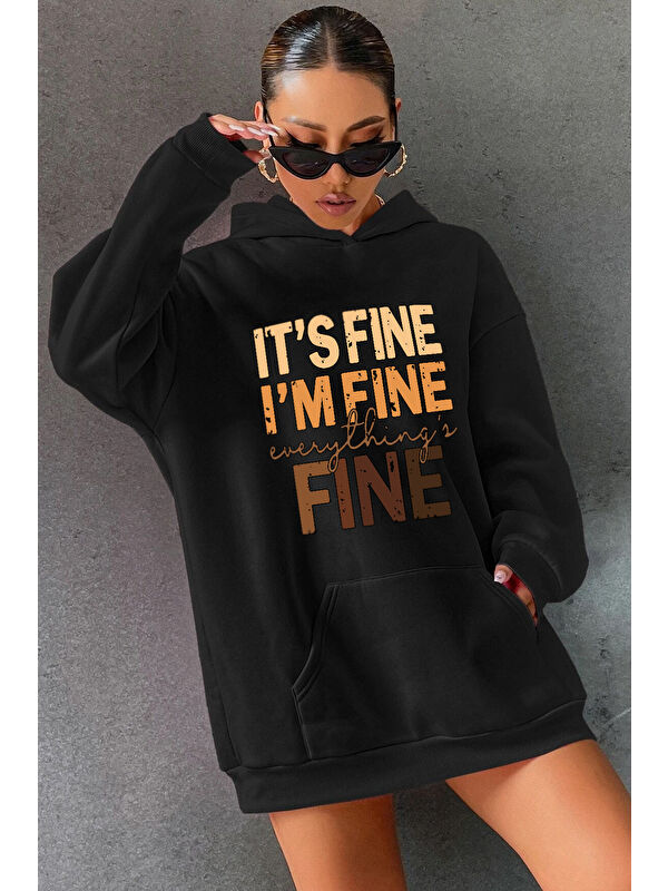 uyguntarz Unisex Oversize Fine Baskılı Sweatshirt