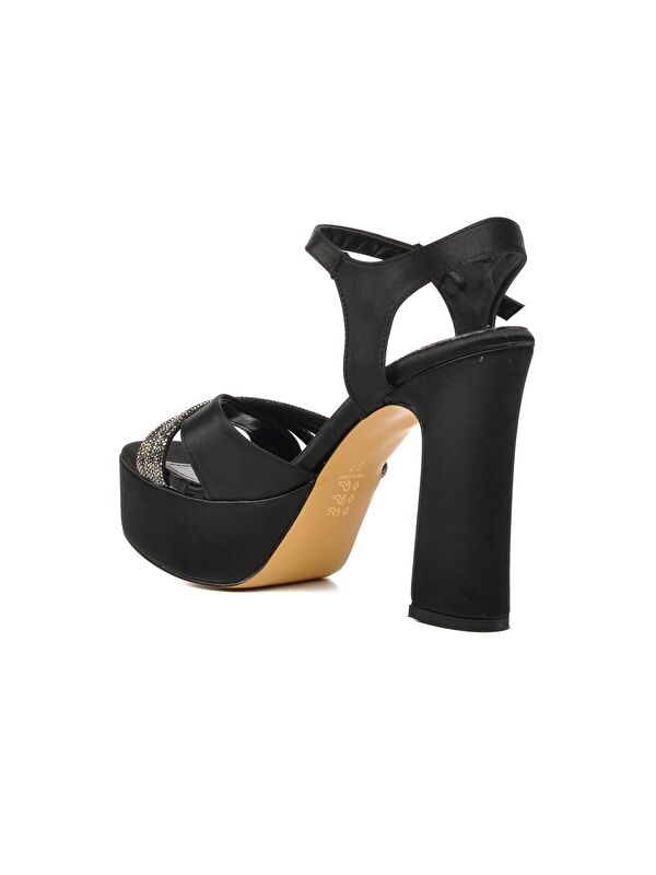 Siyah Kadın Platform Topuklu Ayakkabı 655323 - Görsel 5