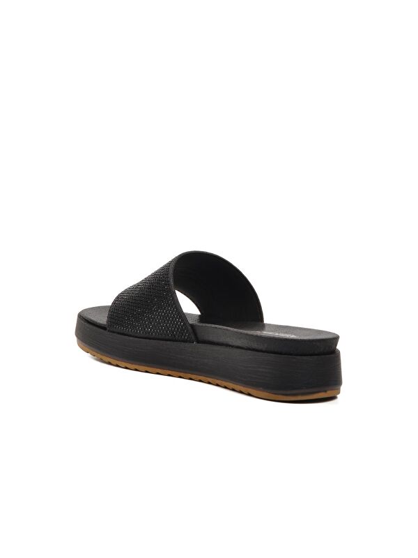 Siyah Taşlı Düz Kadın Terlik 286063 - Görsel 5