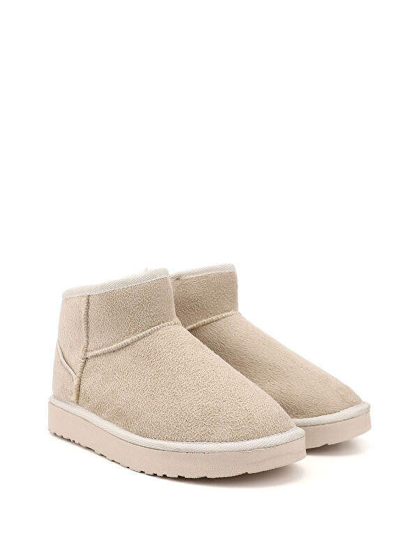 Kadın BEJ Mini Kürklü Bot - Görsel 3