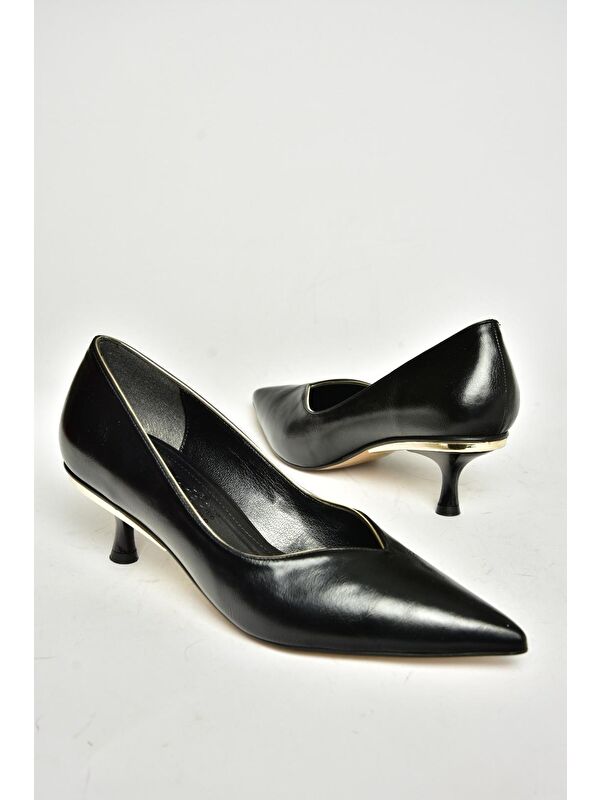 T8200552 Siyah Kadın Topuklu Ayakkabı - Görsel 4