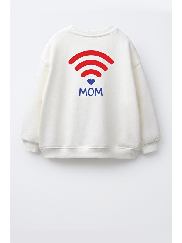 Monila Unisex Sırtı Baskılı 3 İplik Kumaş Pamuklu Sweatshirt