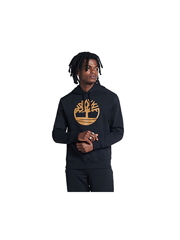 Timberland Core Logo P/O Hood Bb Erkek Günlük Sweatshirts TB0A2BJHP561 Siyah
