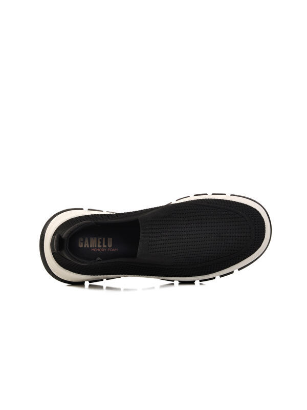 Siyah Beyaz Fileli Hafif Esnek Hava Alabilen Erkek Spor Ayakkabı Point M - Görsel 5