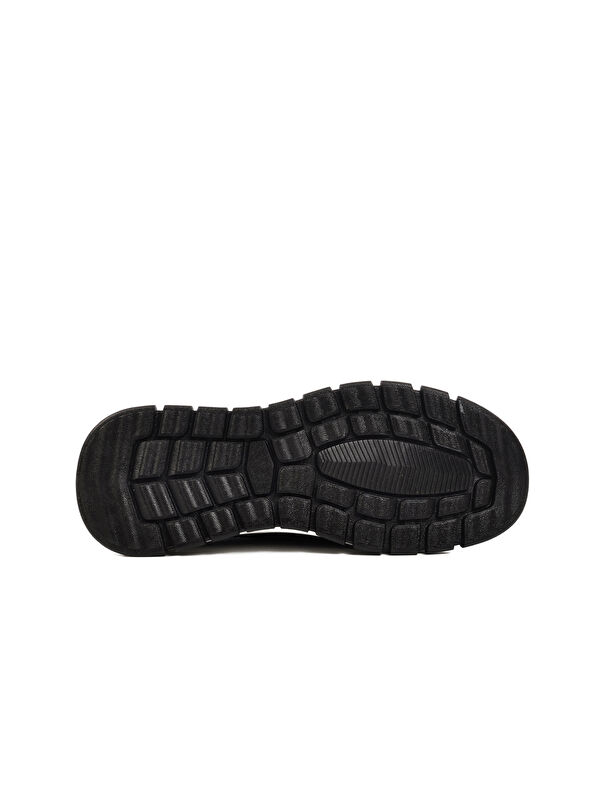 Siyah Beyaz Fileli Hafif Esnek Hava Alabilen Erkek Spor Ayakkabı Point M - Görsel 6