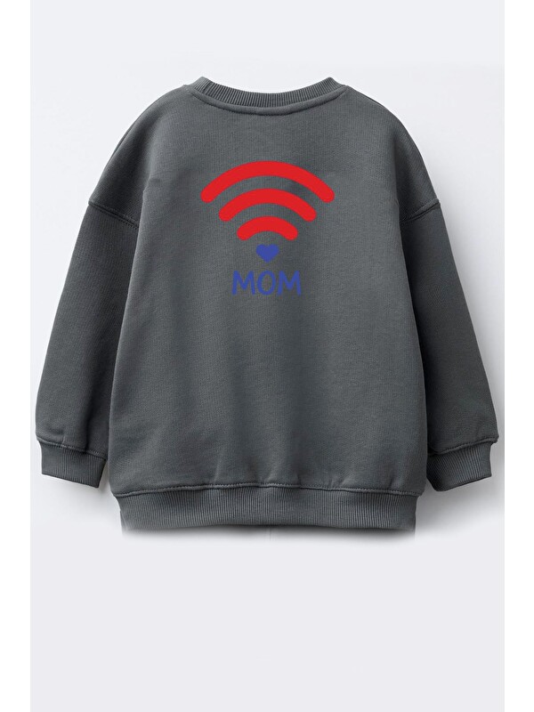 Monila Unisex Sırtı Baskılı 3 İplik Kumaş Pamuklu Sweatshirt