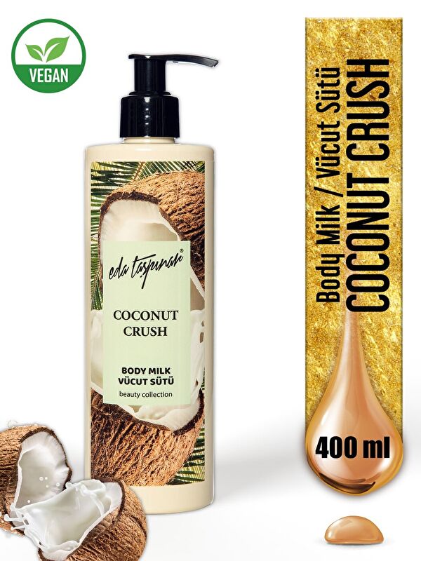 Eda Taşpınar Coconut Crush Yoğun Nemlendirici Vücut Losyonu Vücut Sütü Hindistan Cevizi Doğal Yağlı, 400 ml