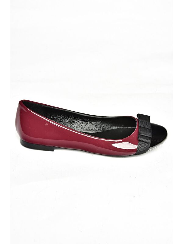Fox Shoes S7260195 Bordo-Siyah Kadın Babet