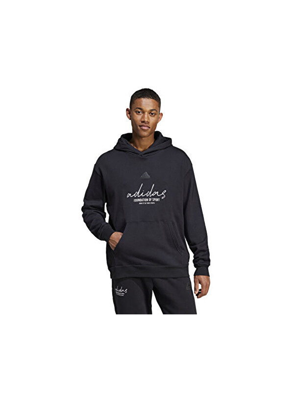 Adidas Bl Ft Hd Q3 Erkek Günlük Sweatshirts IW3533 Siyah