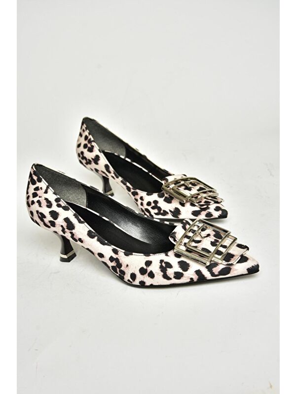 T8200108 Bej Kadın Topuklu Ayakkabı - Görsel 4