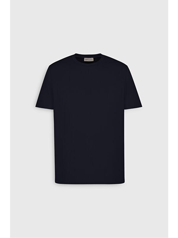 Altınyıldız Classics Erkek Lacivert-Mavi 2'li %100 Pamuk Slim Fit Dar Kesim Bisiklet Yaka Desenli Cepli Pijama Şort