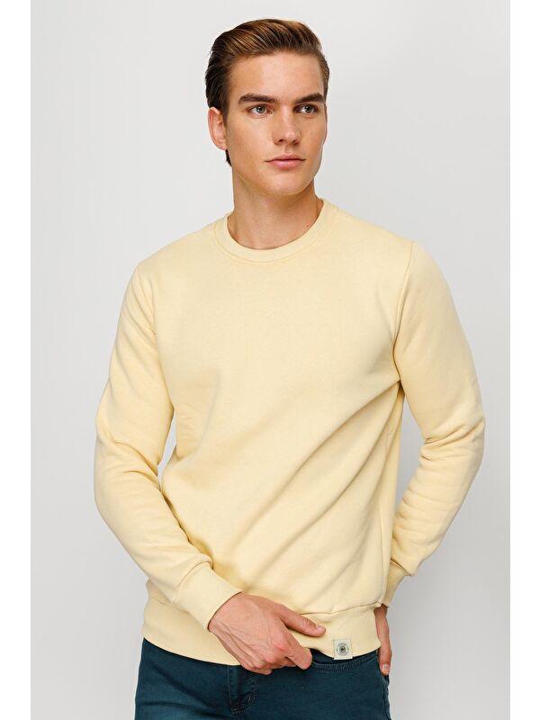 igs Erkek Sarı Bisiklet Yaka Sweatshirt