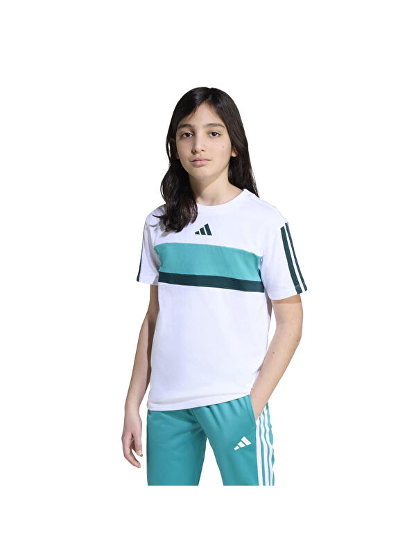 Adidas 3 Stripes Tiberio Çocuk Beyaz Tişört