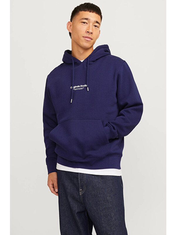 Jack & Jones Jorvesterbro Pamuklu Kapüşonlu Relaxed Fit Erkek Sweat 12241687