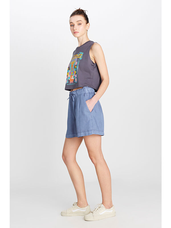 Wrangler İndigo Relaxed Fit Yumuşak Dokulu Koyu Mavi Şort