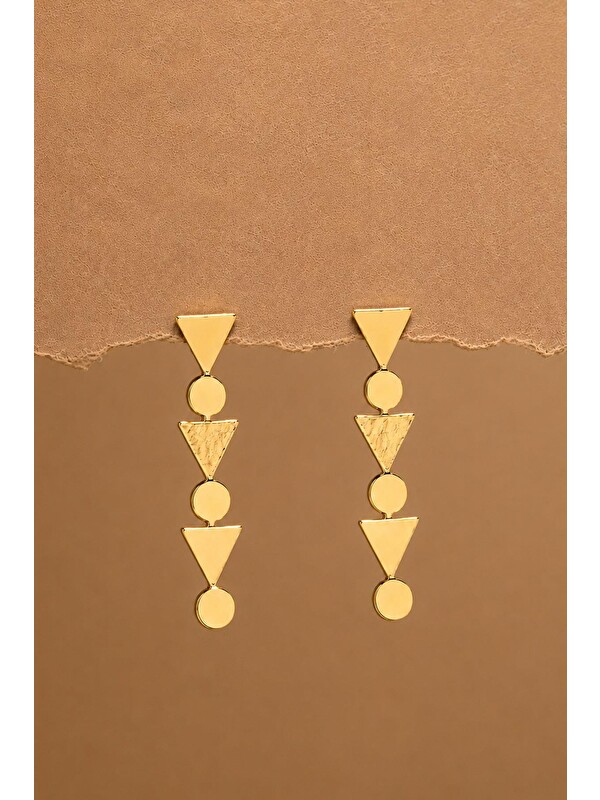New Obsessions Geometrik Detaylı Modern Gold Küpe