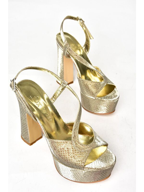 S2460595 Altın Kadın Topuklu Ayakkabı - Görsel 5