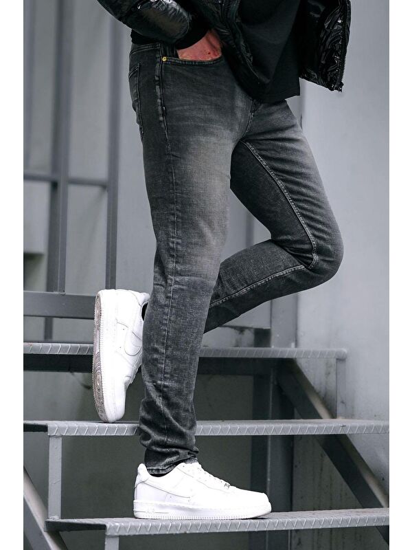 Madmext Antrasit Slim Fit Erkek Jean 6862