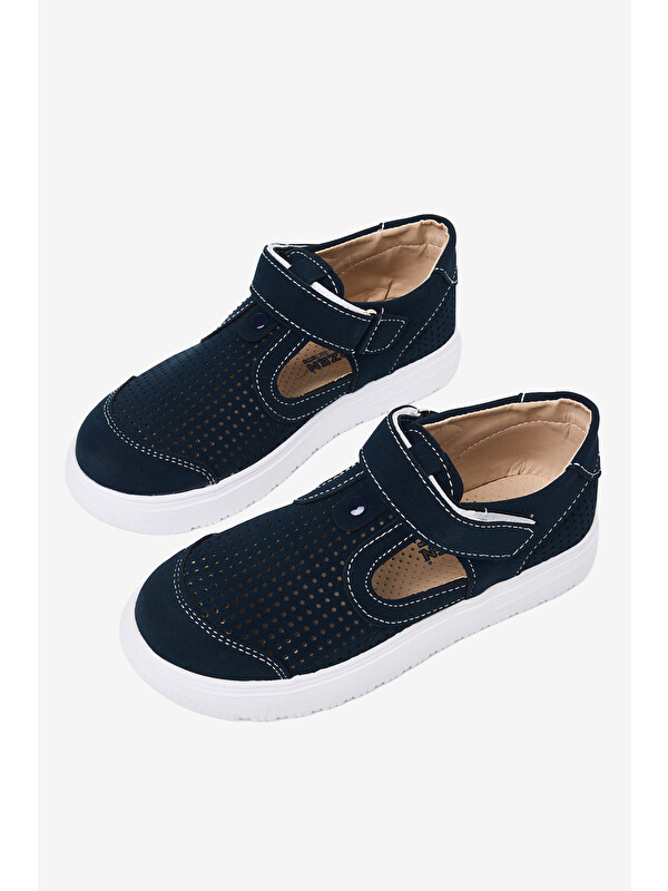 TONNY BLACK Çocuk Unisex Lacivert Çoçuk Cırtlı Sandalet