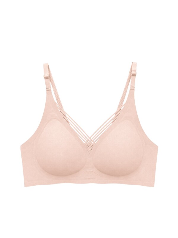 Cottonhill Seamless Bra - Lucent | Ten Lazer Kesim Balensiz Ön Çapraz Şerit Detaylı Kadın Sütyen