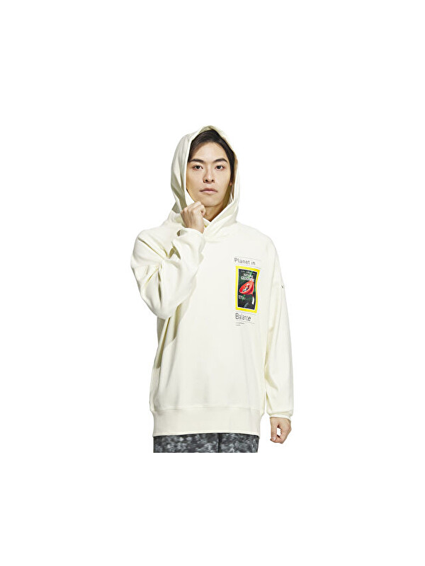 Adidas Natgeo Gfx Hdy Erkek Günlük Sweatshirts IS9523 Krem