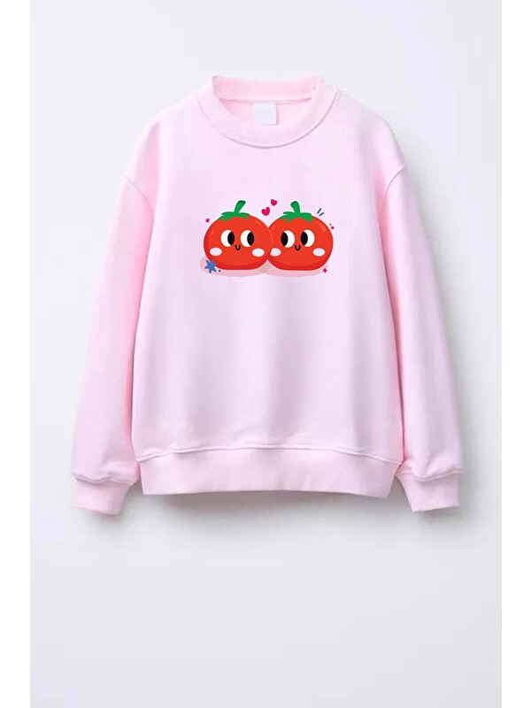 Monila Kız Çocuk Baskılı 3 İplik Kumaş Pamuklu Sweatshirt