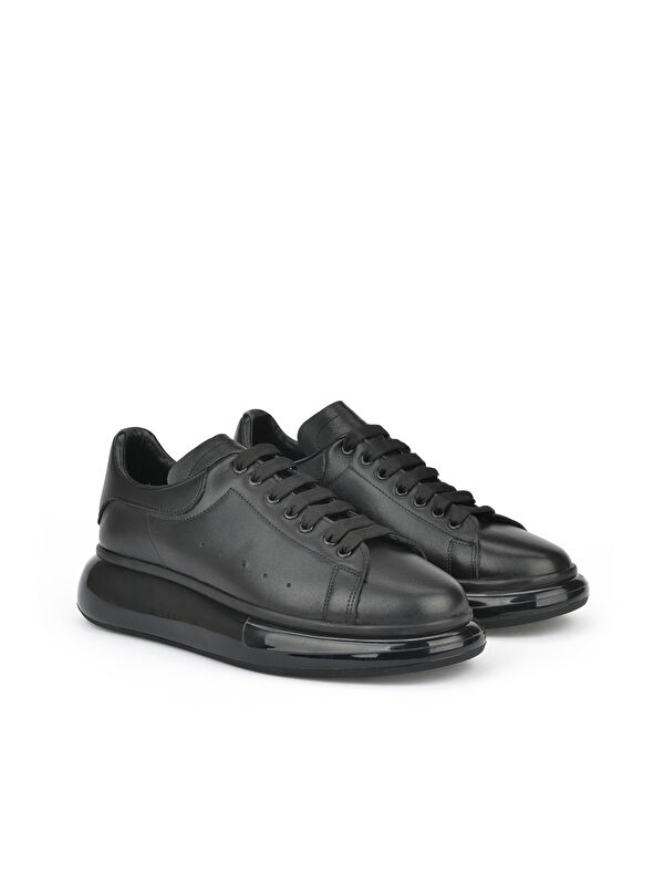 Erkek Hakiki Deri Sneaker 143423Z120 Siyah - Görsel 3