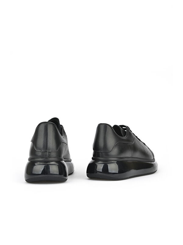 Erkek Hakiki Deri Sneaker 143423Z120 Siyah - Görsel 4