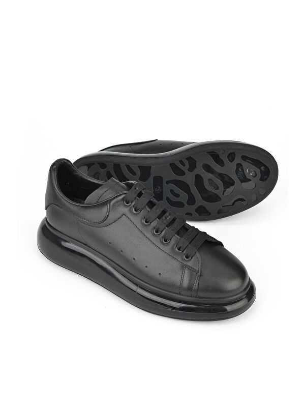 Erkek Hakiki Deri Sneaker 143423Z120 Siyah - Görsel 5