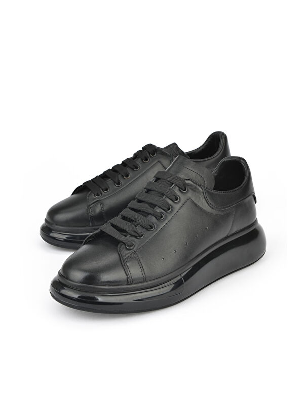 Erkek Hakiki Deri Sneaker 143423Z120 Siyah - Görsel 6