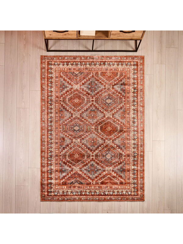 Evidea Soft Lalbahar Afgan Desenli Halı - Bej - 160x230 cm
