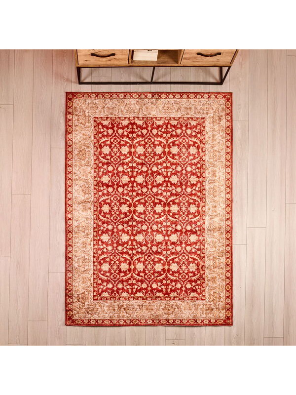 Evidea Soft Sultan Afgan Desenli Halı - Kırmızı - 160x230 cm