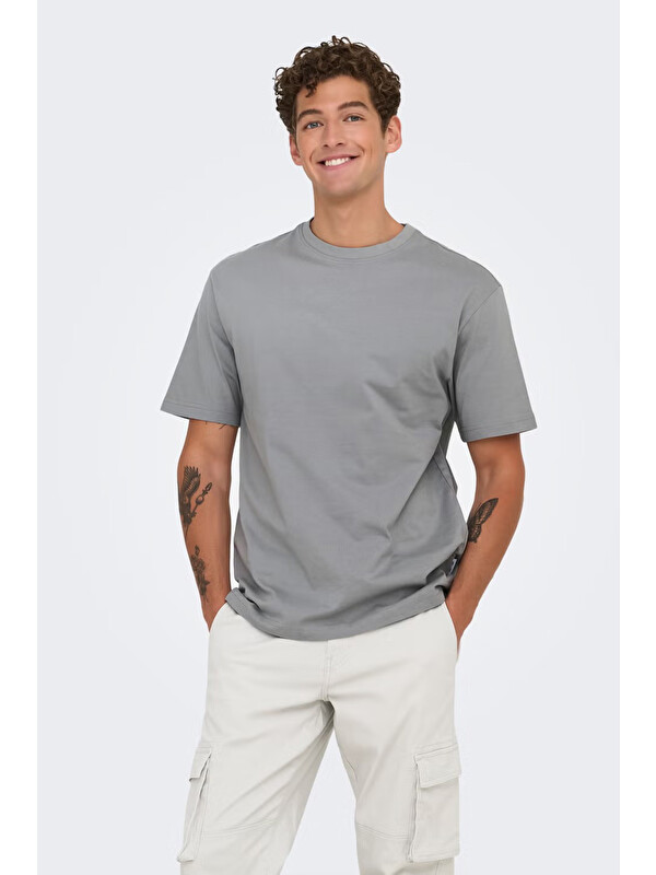 Only&Sons Onsfred % 100 Pamuk Relaxed Fit Bisiklet Yaka T Shirt 22022532