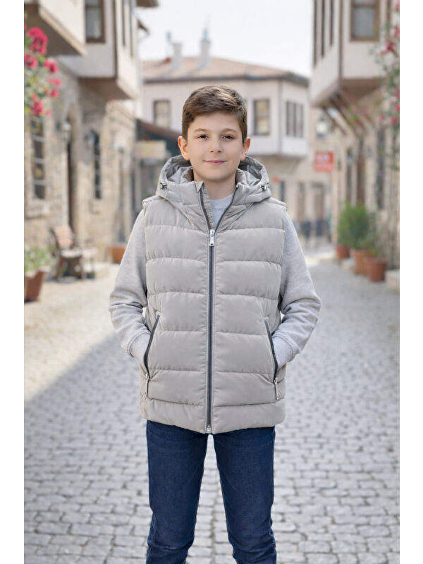 Pina Kids Erkek Çocuk Kapüşonlu Şişme Yelek