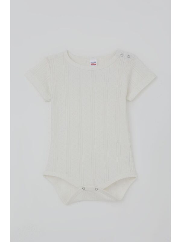 Breeze Erkek Bebek Çıtçıtlı Zıbın Body Jakarlı Ekru (9 Ay-3 Yaş)