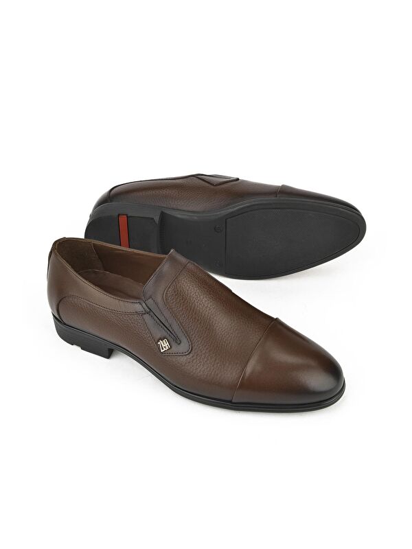 Erkek Hakiki Deri Küçük Numara Ayakkabı 141745Z4166 Kahve - Görsel 5