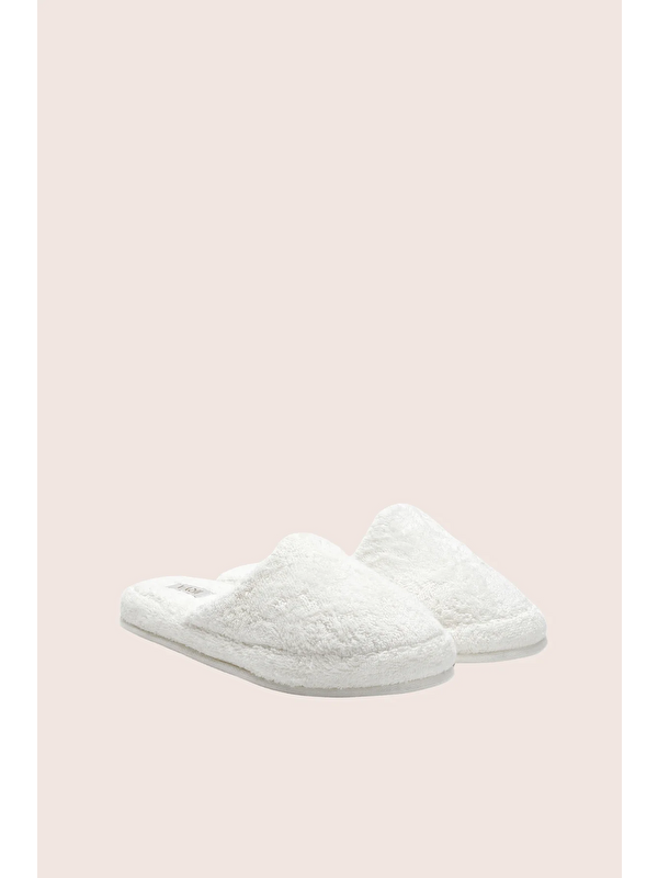 İrya Sedef Bambu Unisex Kalın Tabanlı Havlu Terlik Ekru