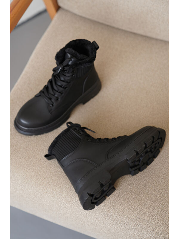 D0988 Soğuk Geçirmez Kışlık Kadın Bot & Bootie - Görsel 2