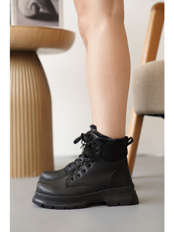 D0988 Soğuk Geçirmez Kışlık Kadın Bot & Bootie - Görsel 5