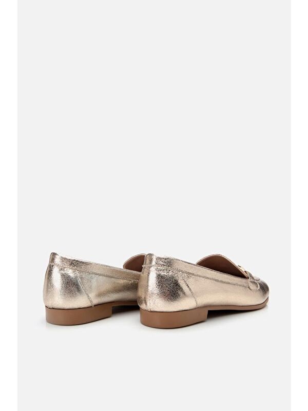 Kadın Gold Tokalı Klasik Loafer - Görsel 7