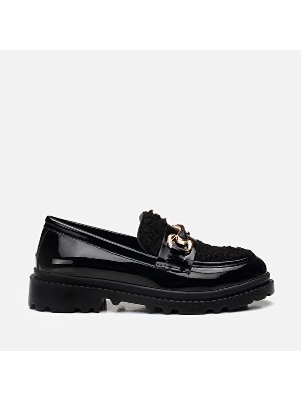 Siyah Kadın Tokalı Loafer - Görsel 2