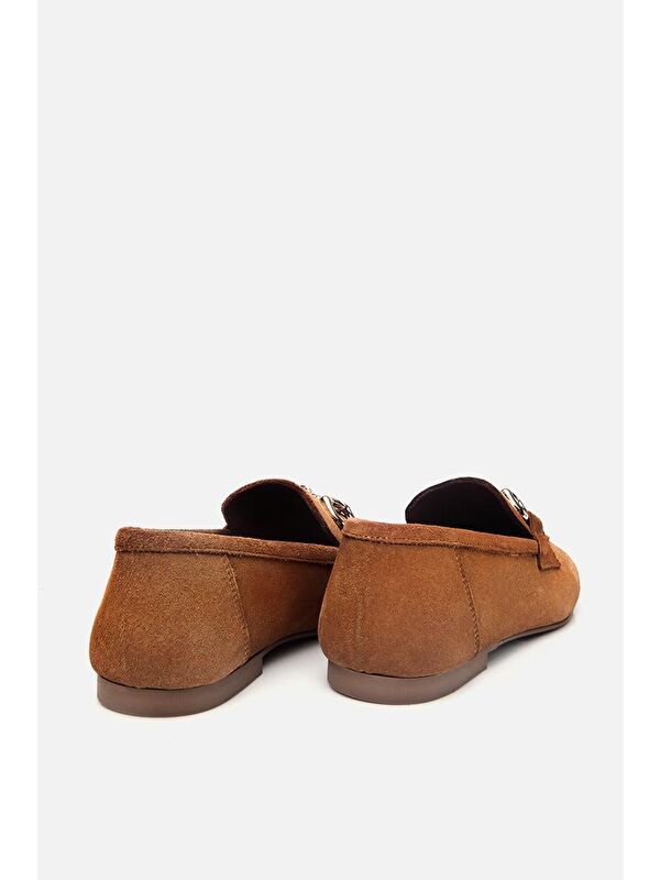 Kadın Deri Taba Tokalı Loafer - Görsel 9