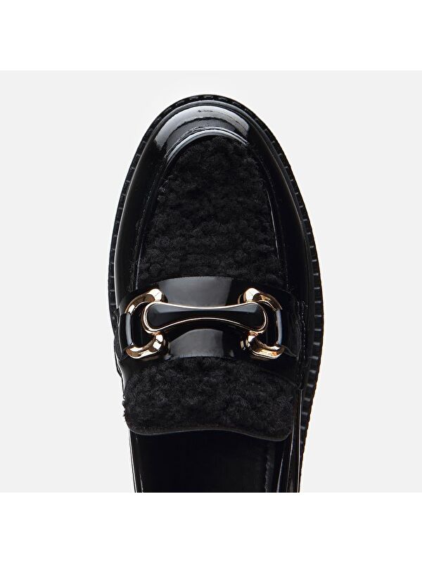 Siyah Kadın Tokalı Loafer - Görsel 5