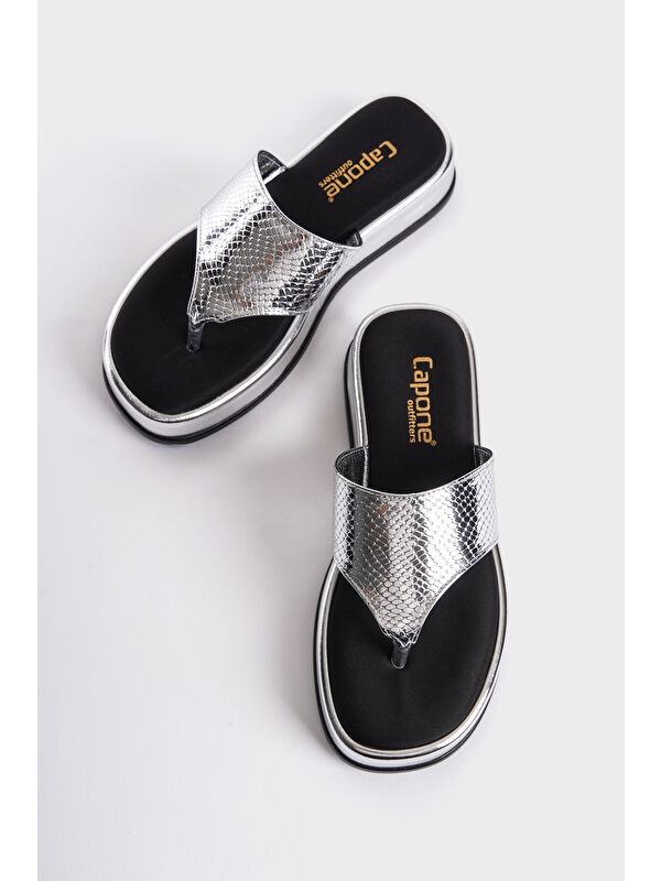 Dolgu Topuklu Taşlı Parmak Arasıı Kadın Terlik - Görsel 4