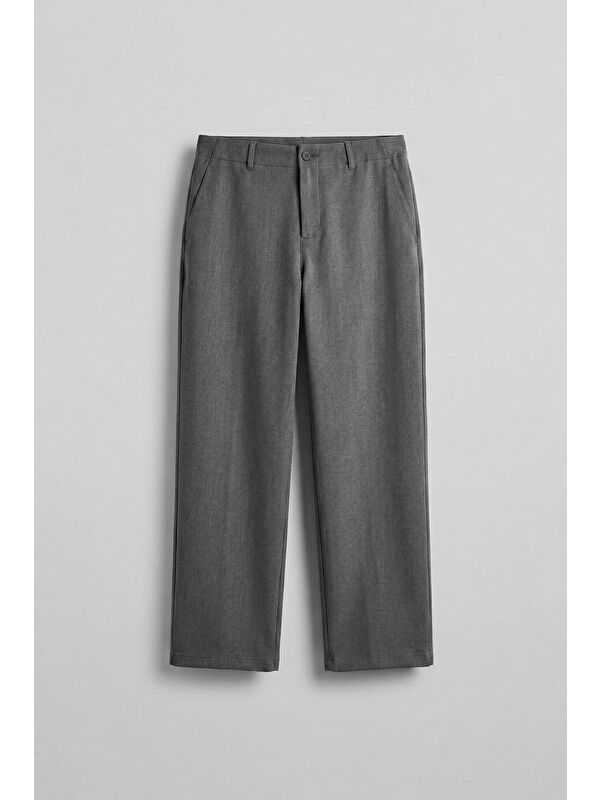 Abluka Online Erkek Smart Casual Bol Paça Relaxed Fit Pantolon Gri