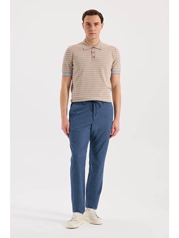 JAKAMEN İndigo Comfort Fit Beli Lastikli Esnek Kumaş Jogger Pantolon